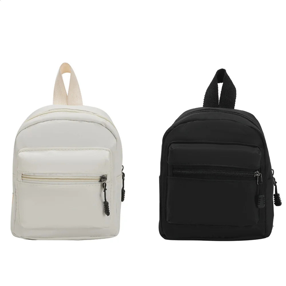 1Pc Mini Womens Backpack Trend Nylon Small School Bag White Rucksack Teen Girls Fashion Casual 240820