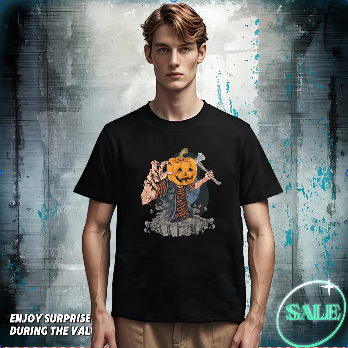 Men T Shirts 230g 100% Cotton pumpkin Street Breathable Crew Neck Anime Print Couples T Shirts New Designer Cool Tops Tees