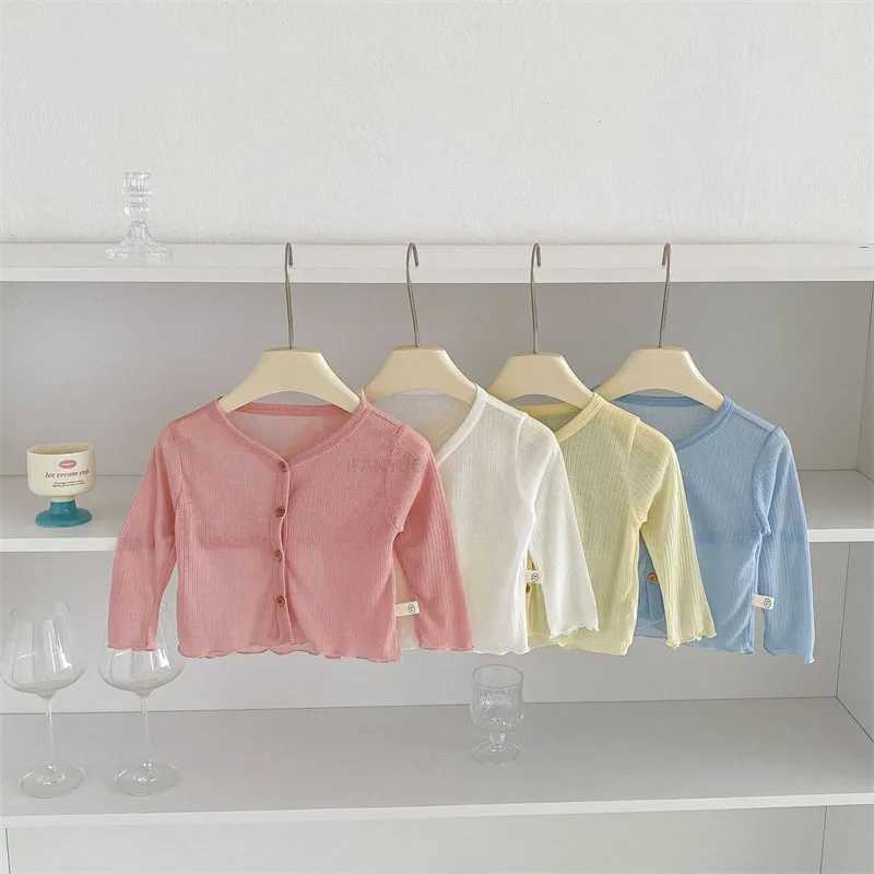 Summer Korean Children Clothing Breathable Soft Kids Casual Coat Baby Toddler Sunscreen Thin Cardigan Toddler Girls Boys OutwearXJ240819