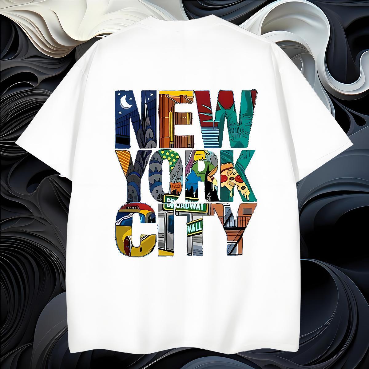 Classic New York T-Shirts for Men Sport Couples T Shirts 230g Pure Cotton Classic Casual Breathable Short Sleeve Customized Top Tees
