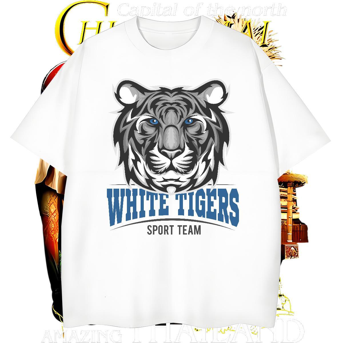Wholesale T-Shirts tiger Crew Neck Sports Casual Oversized 230g Cotton Men Tshirts New Designer Polos