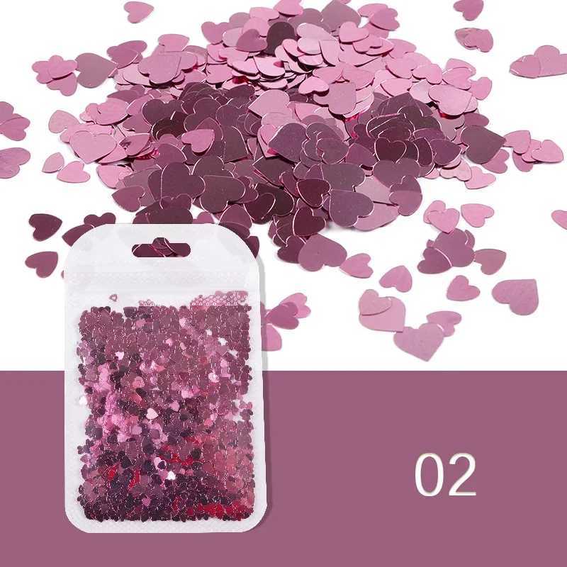 Holographic Sweet Love Heart Nail Glitter Flakes Shining Sequin For Nail Art Paillette Manicure 3D DIY Nail Art DecorationsXJ240815