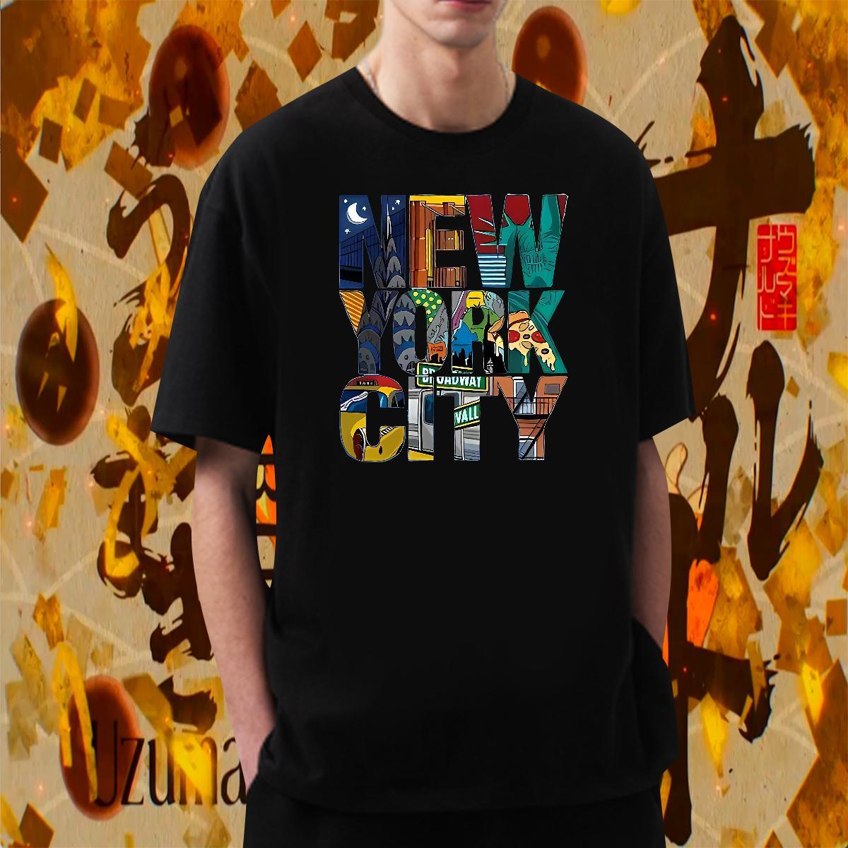 Comfortable New York 230g Cotton Couples T Shirts Home Outdoor Breathable Crew Neck T-Shirts Free Shipping Black Oversized Tops Tees