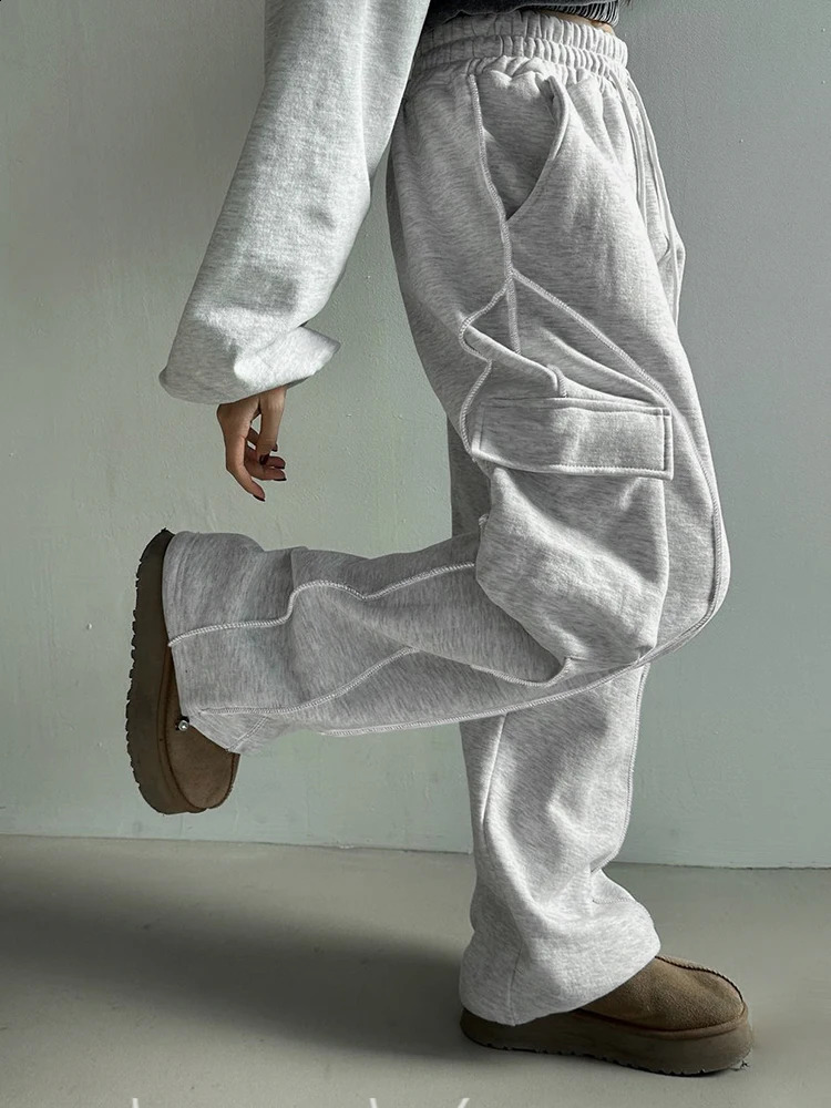 Rockmore Casual Sweatpants Women Baggy Cargos Pants Elastic Waist Sporty Harem Trousers Streetwear Y2K Loose Harajuku Bottoms 240820