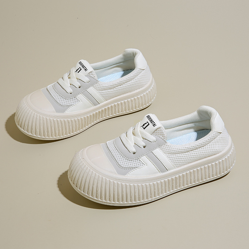 Ddmysports Autumn New Ins Korean Edition Transparent Network White For Female Students Thick Bottom Versatile Casual Sports Board Shoes XT OUTDOOR