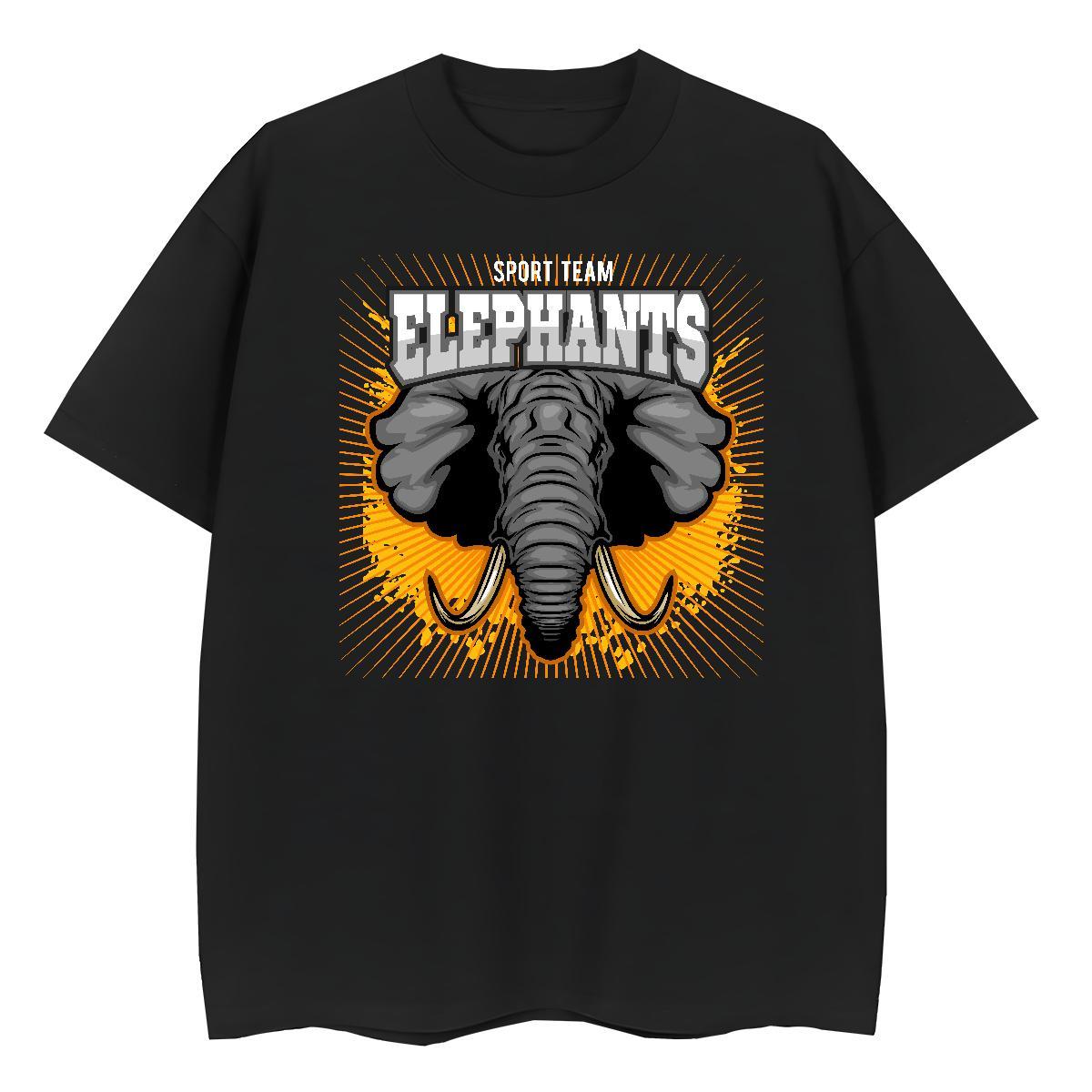 T Shirts Men 100% Cotton 230g elephant Casual Beach Breathable Soft Custom Printing Mens Tshirts Free Shipping Unisex Tops Tees