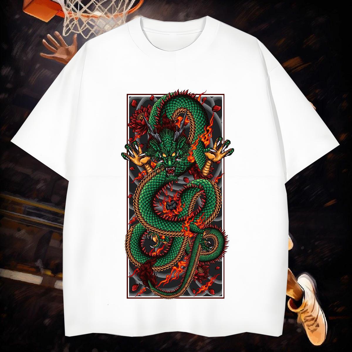 T shirt 230g Pure Cotton dragon Spring Summer Breathable Oversized 4XL Couples T Shirts Designer Brand Tops Tees