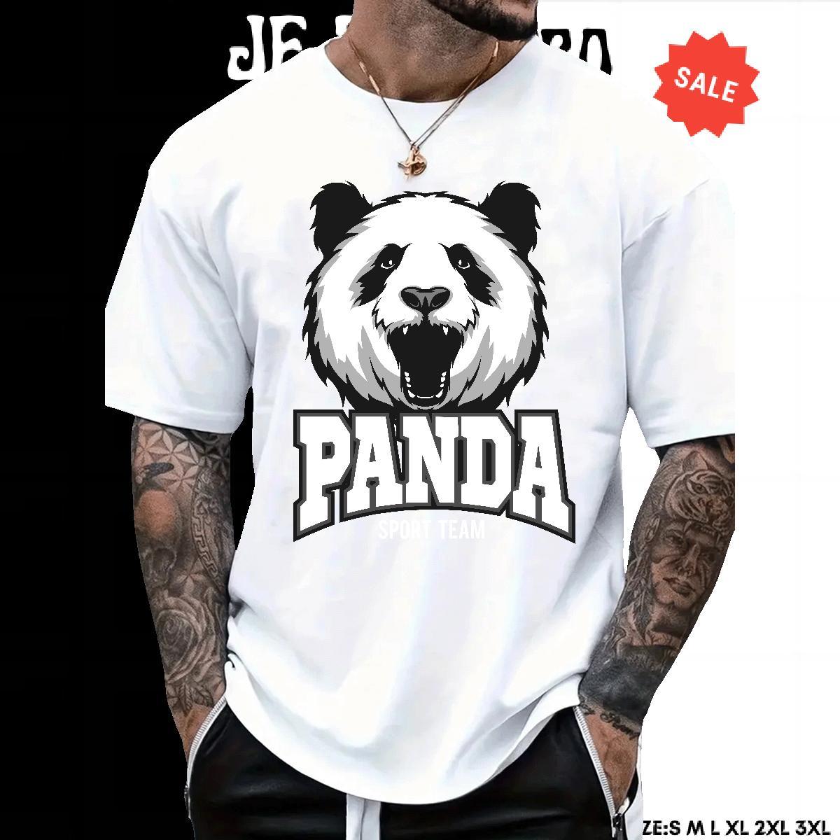 Unisex Men T Shirts panda Crew Neck Casual Beach Oversized 4XL 230g Cotton Mens Tshirts Free Shipping Clothings