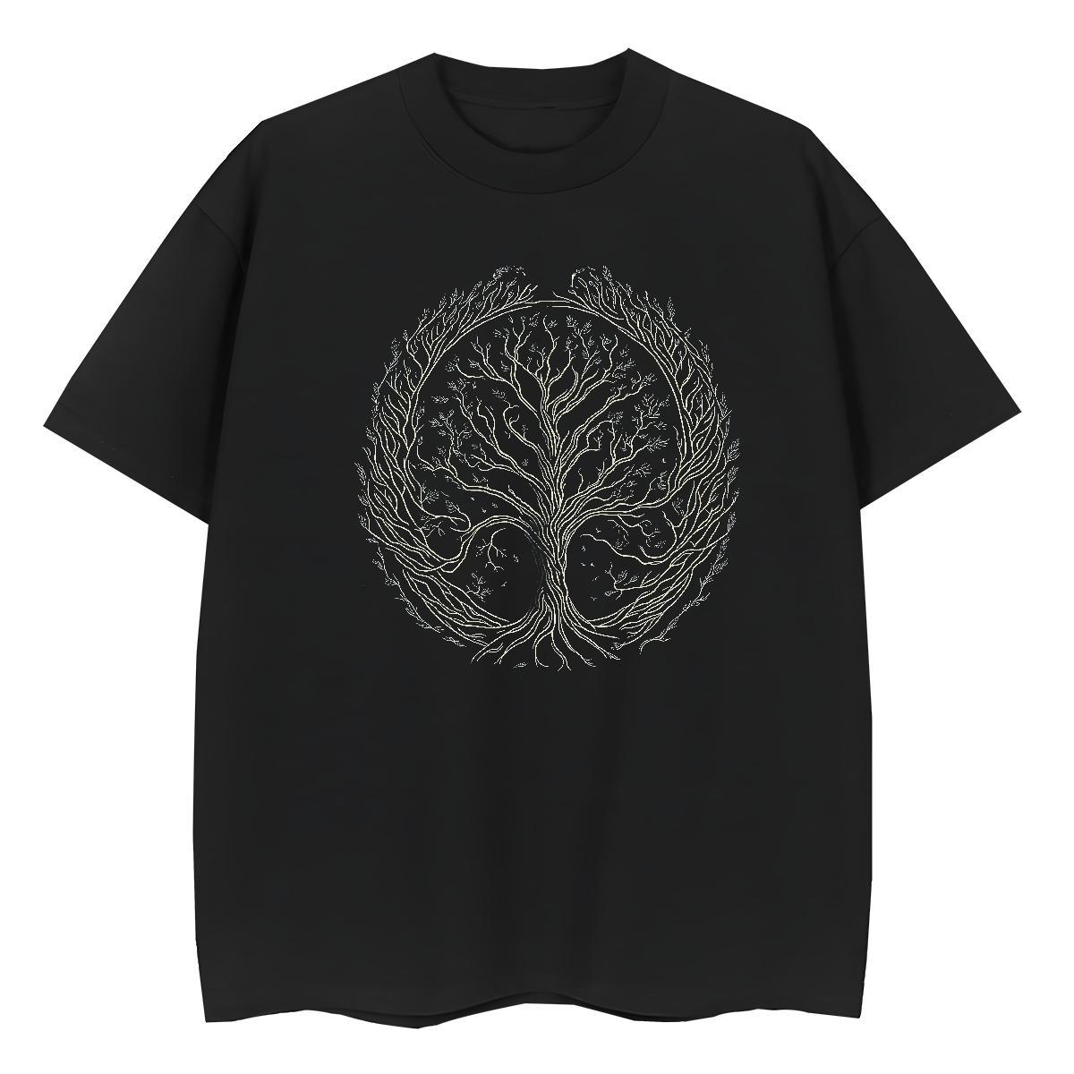 2024 Summer Couples T Shirts tree High Street Hip Hop 100% Cotton 230g Clothings Round Neck Short Sleeve Designer Man T Shirts Plus Size Custom