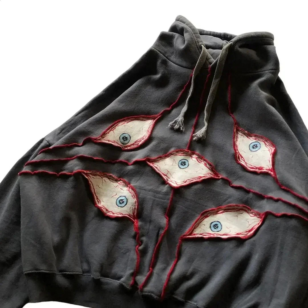 Y2k High Street Retro Harajuku Layout Large Mens Letter Embroidered Zipper Hoodie Fashion Sportswear Womens 240819