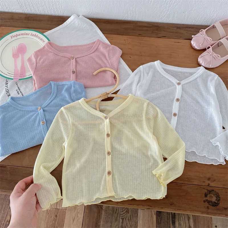 Summer Korean Children Clothing Breathable Soft Kids Casual Coat Baby Toddler Sunscreen Thin Cardigan Toddler Girls Boys OutwearXJ240819