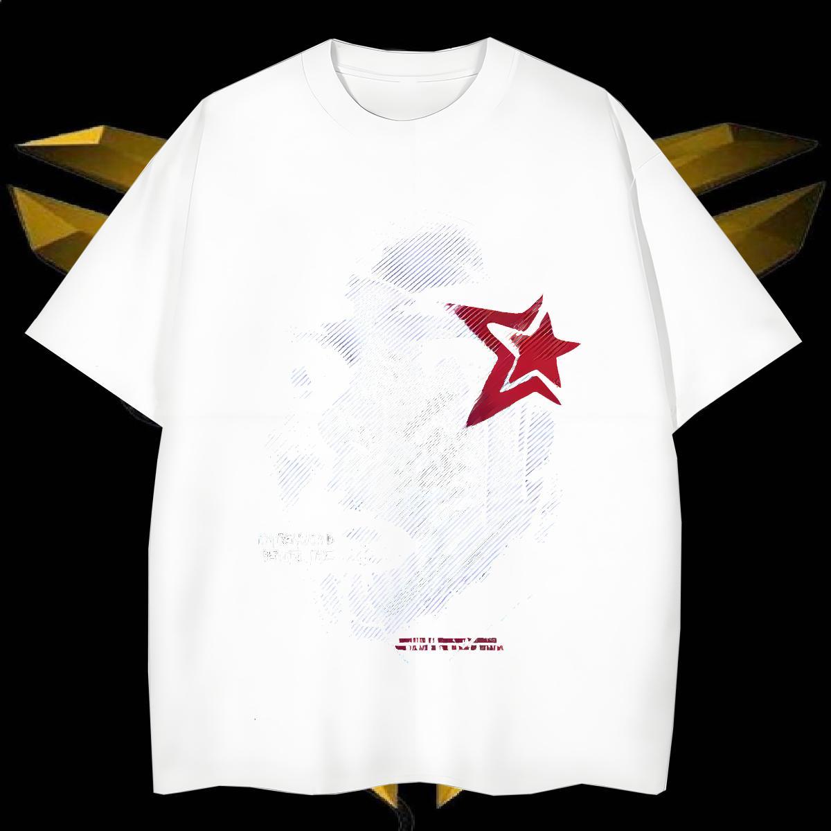 Fashion star Men Tees 230g 100% Cotton Mens T Shirts Custom Printed Summer Casual Crew Neck Soft Tshirts