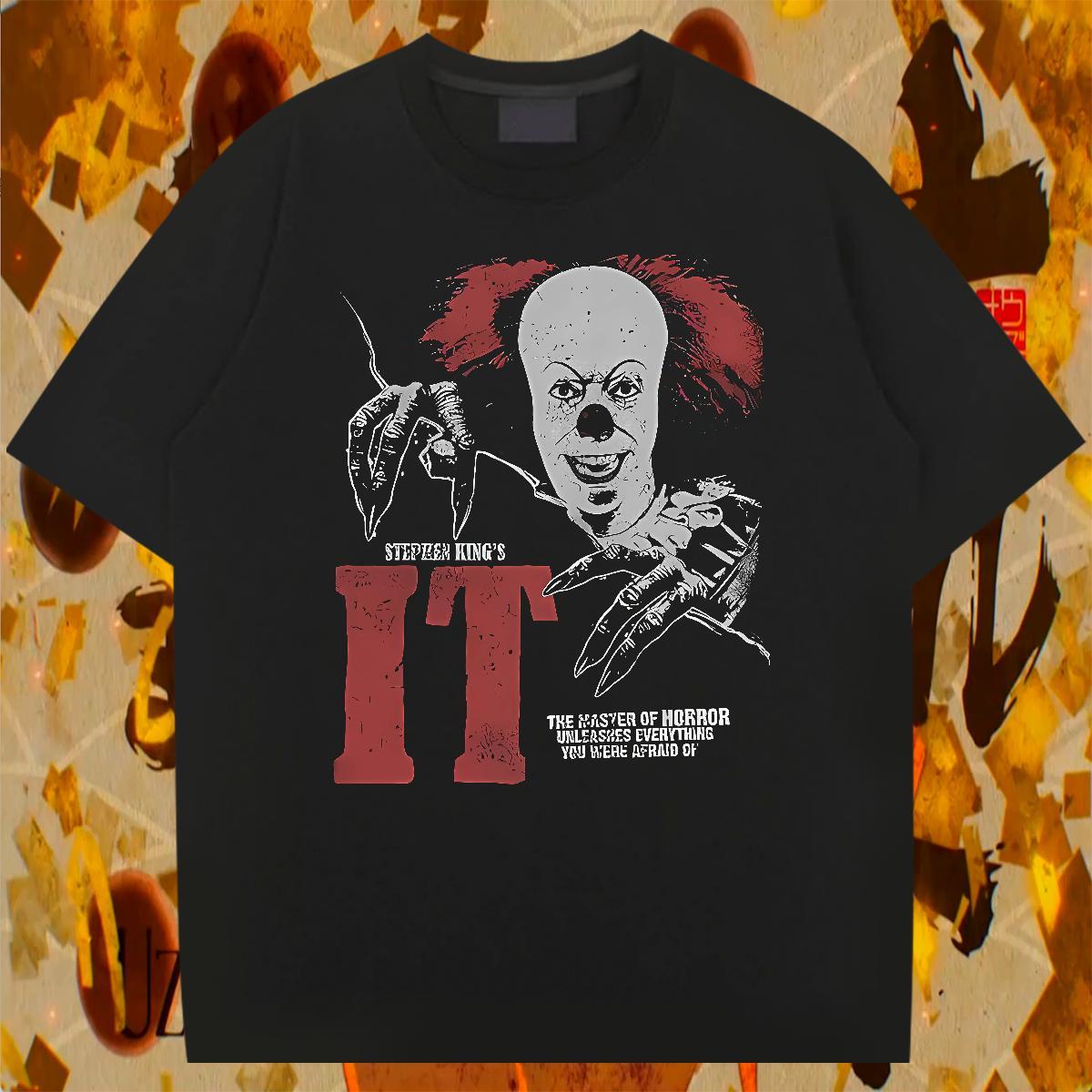 Fashion New scary Men Tops Tees 230g 100% Cotton T Shirts Men Oversized Street Wear Pure Cotton Soft Polos