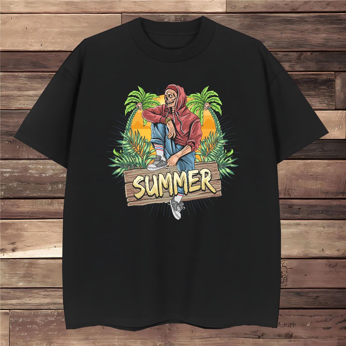 Free Shipping Tshirt for Man Woman summer Home Outdoor 230g Pure Cotton Tshirts Breathable Short Sleeve Cool Design T shirt Skull