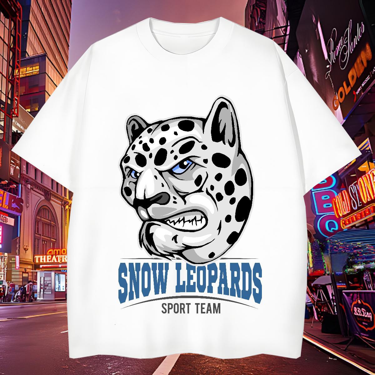 Cool Design T shirt leopard Breathable Summer Casual DIY Logo Oversized 100% Cotton 230g Men Tshirts New Designer Polos