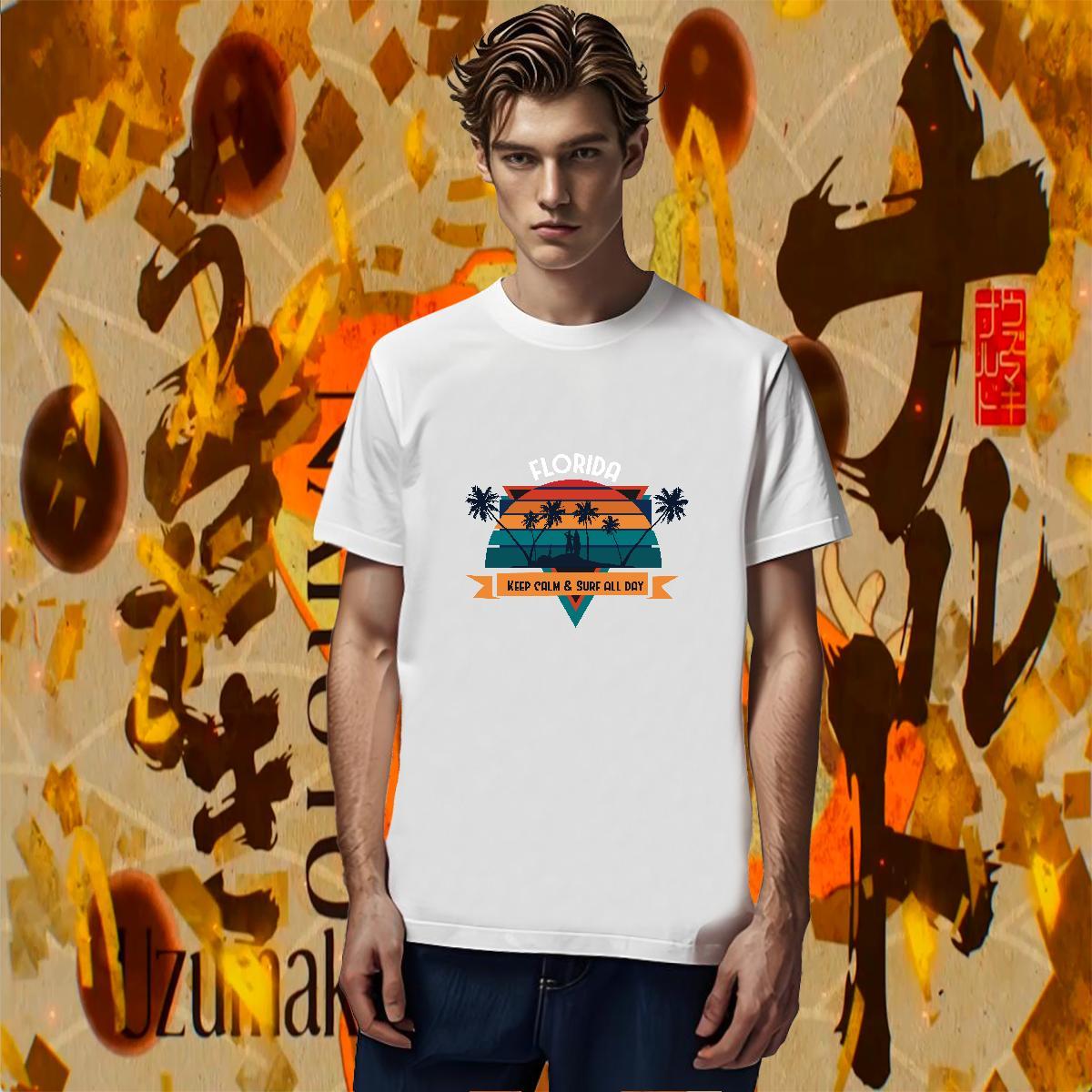 Loose sea 100% Cotton 230g Men Tees Hip Hop Street Breathable Crew Neck Mens T Shirts Brand DIY Printed Tops Shirt