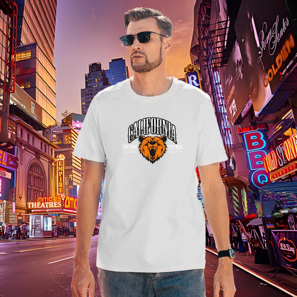 Brand Men T Shirts animal Short Sleeve Soft Street Casual Graphic 230g 100% Cotton Mens Tshirts Fashion Tops Shirt