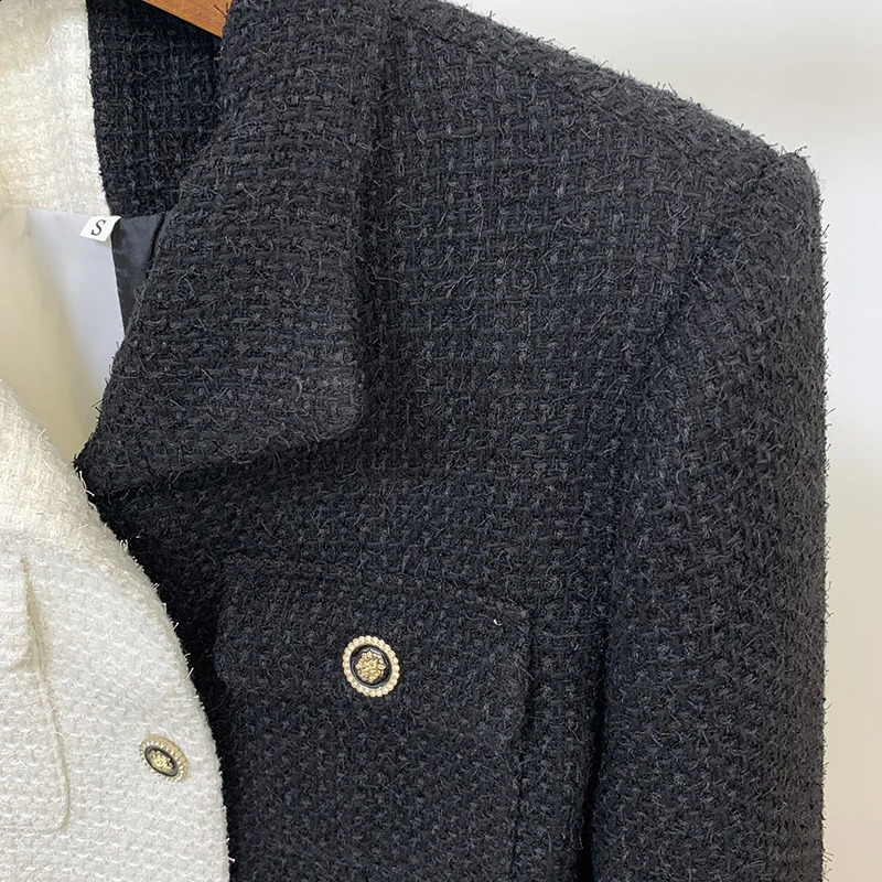 HIGH STREET Fashion ner Jacket Womens Colorful Block Wool Blended Coarse Fleece Coat 240819