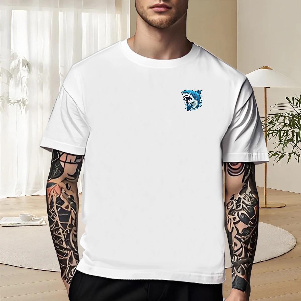 Free Shipping Couples T Shirts Anime Printing Street 230g Cotton Skull O-Neck Short Sleeve Shark T Shirt For Man 2024 Designer Wear