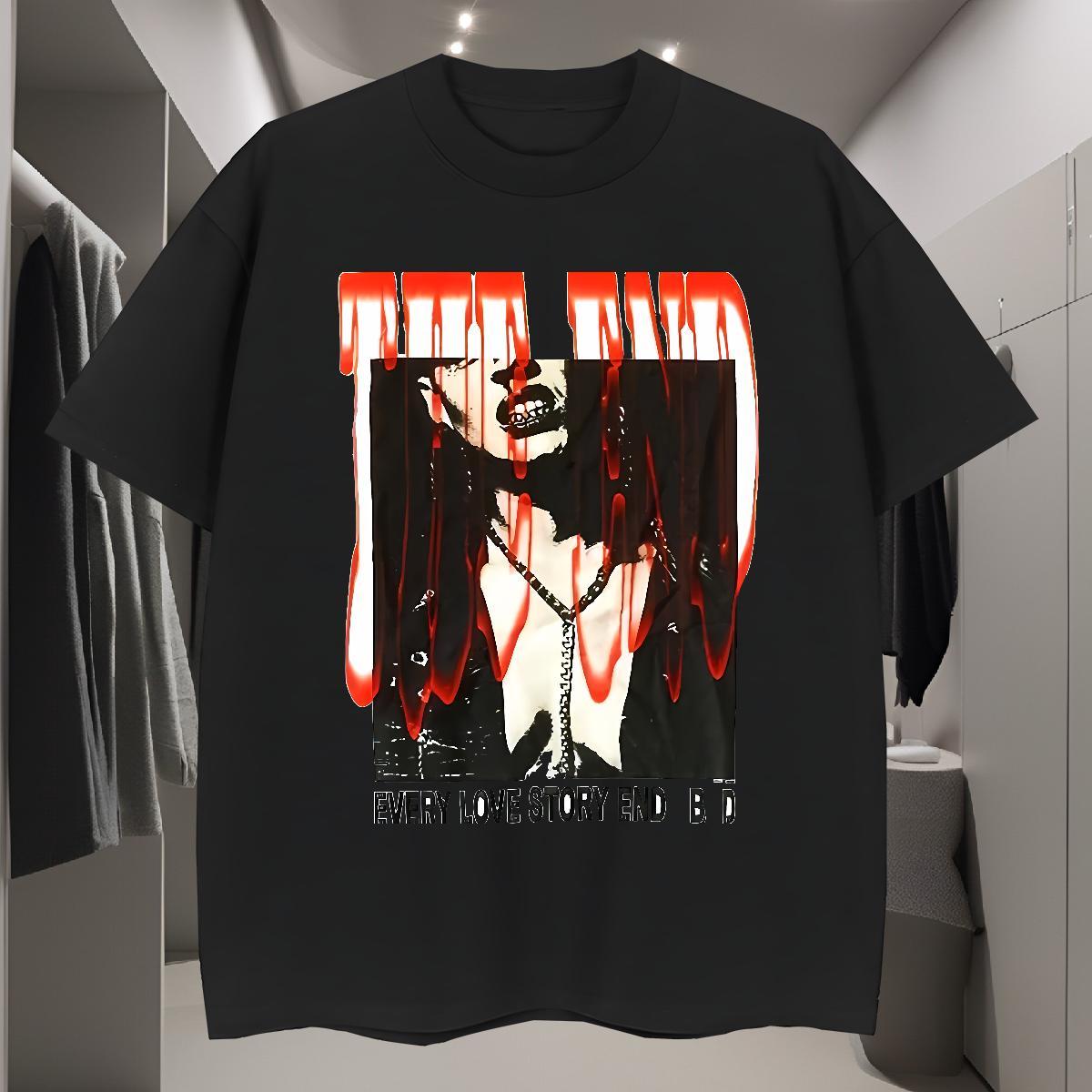 T shirt 100% Cotton 230g scary High Street Hip Hop O Neck Short Sleeves Customized Couples T Shirts Classic Casual TOP Quality Tees Shirts