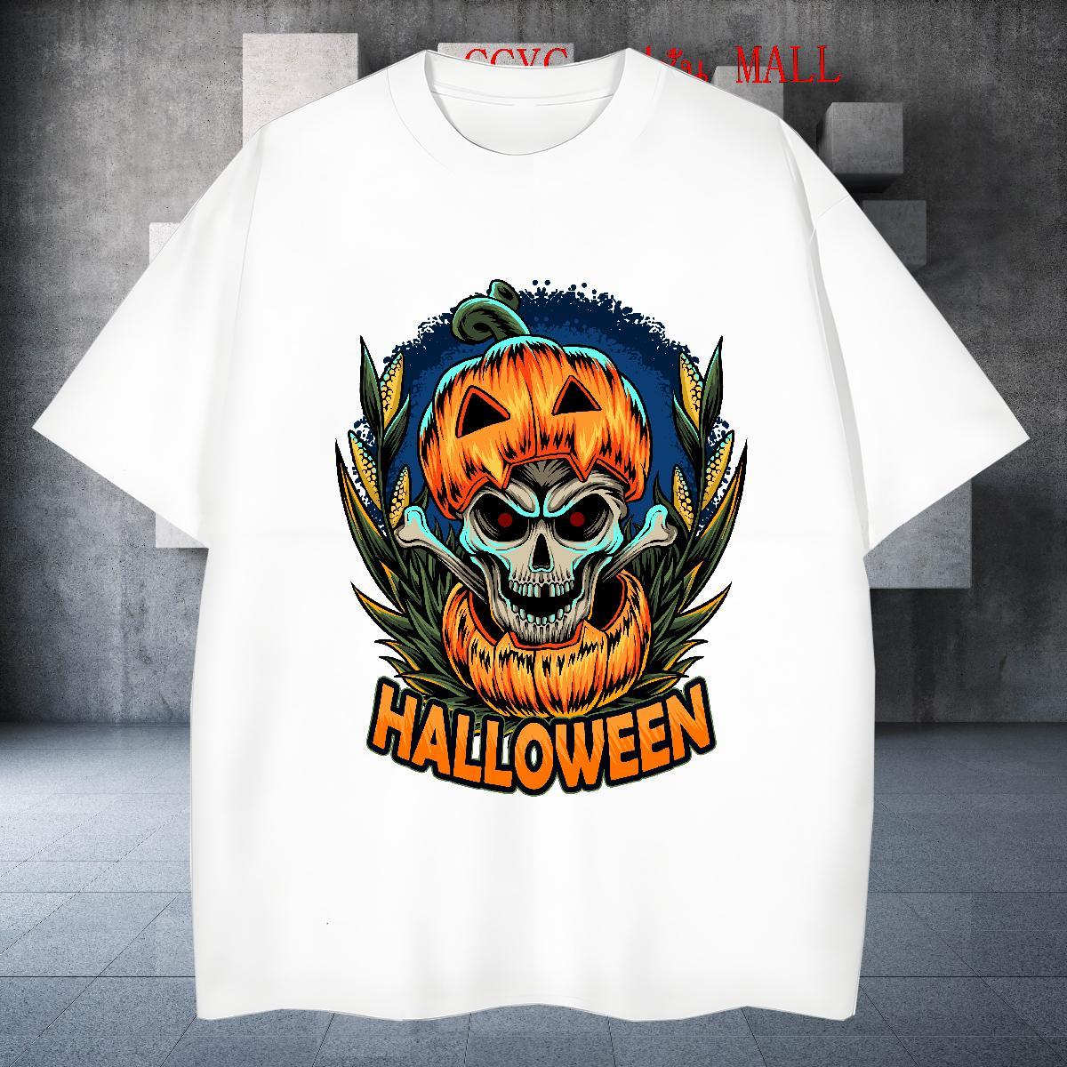High Quality T shirt halloween Short Sleeve Soft Daily Outfit Custom Big Size 230g Cotton Tshirt for Man Woman Designer Wear