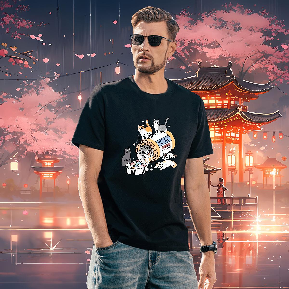 Soft cats T Shirt For Man Street Casual Men Tops Tees 230g Pure Cotton New Arrival O Neck Short Sleeves Custom Big Size Clothings
