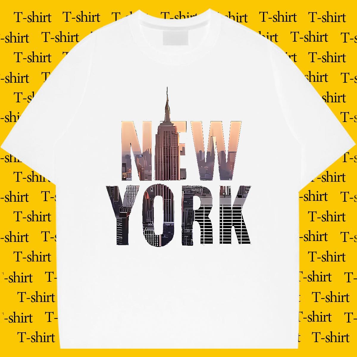 Unisex Tshirts Daily Outfit 100% Cotton 230g Custom Print Oversized Crew Neck Breathable New York T Shirts Men DIY Customized Clothings