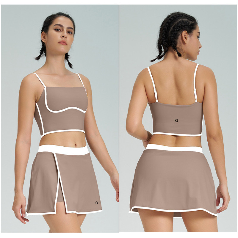 Women's Tracksuits AI4023 Women Set Skirt Suit Two Pieces bralette Tennis Tracksuits Bra Fitn Skirts Workout Sports Clothes Y250116VBF8