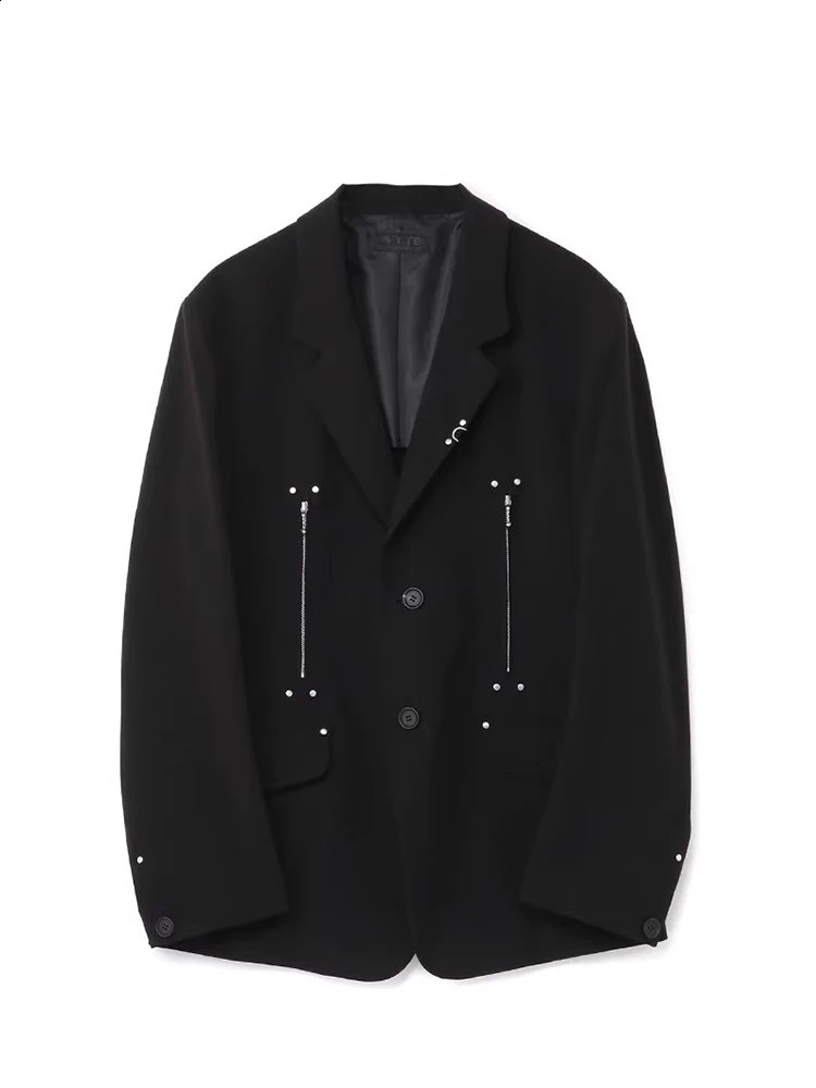Mamelicce rivet and zipper decoration y n jacket oversized clothing family womens set 240819