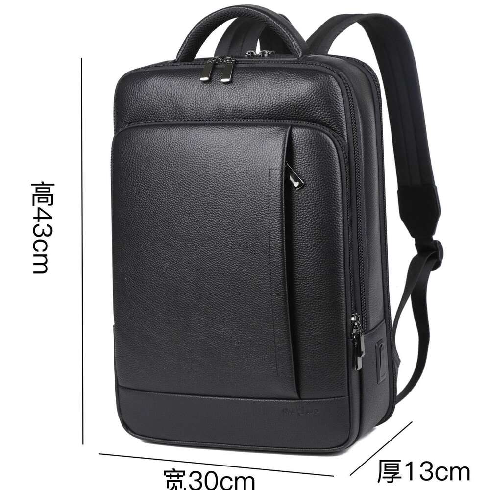 Genuine leather new men's business large capacity with cowhide top layer computer backpack