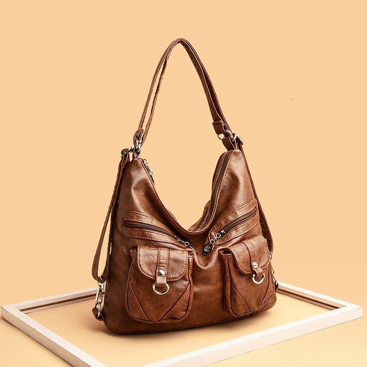 Backpack New Middle aged Crossbody Women's Soft Leather Shoulder Simple Cross Straddle Bag