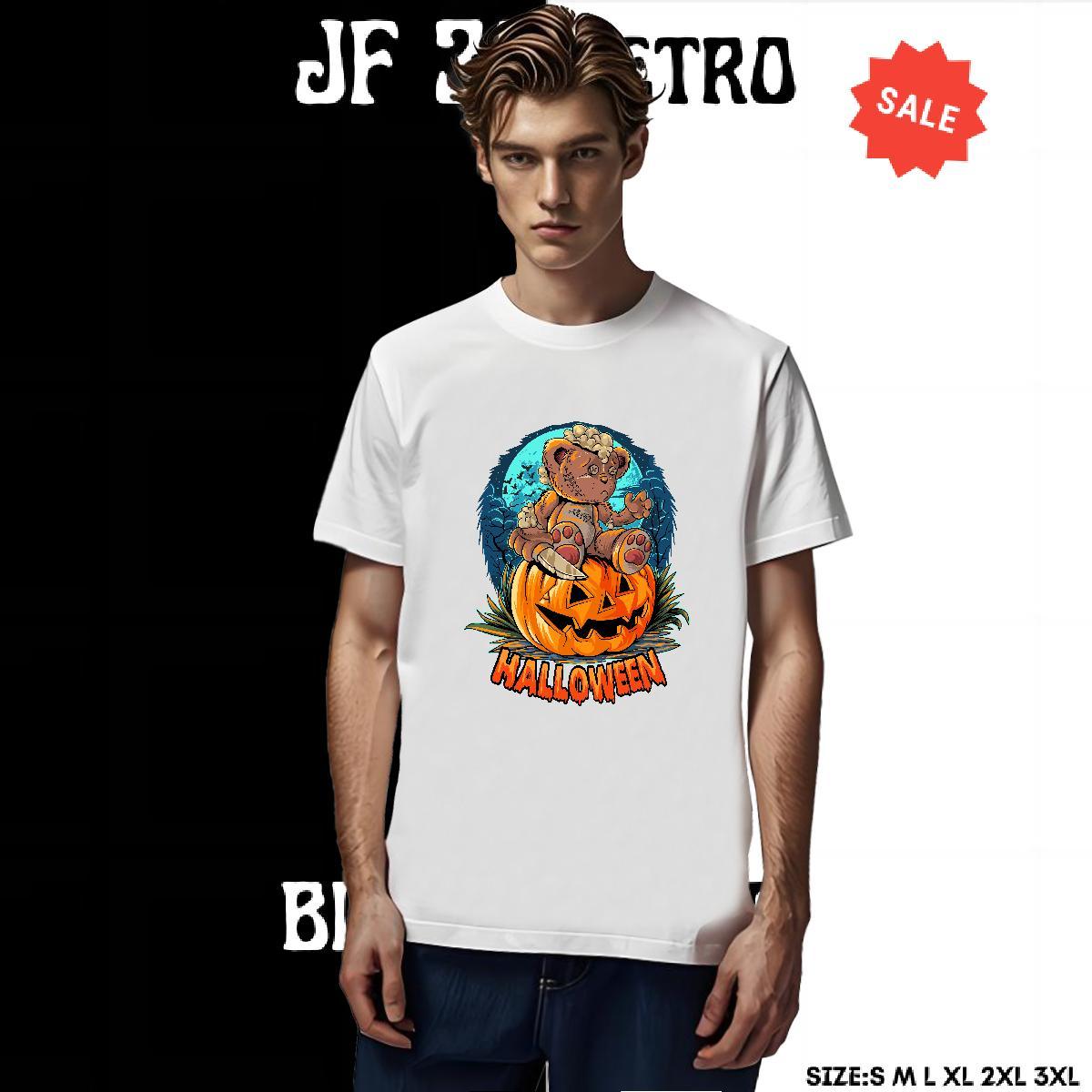 Soft T Shirts Men halloween Crew Neck Breathable Anime Printing Street White Plus Size 230g 100% Cotton Men Tees Fashion New Top Tees