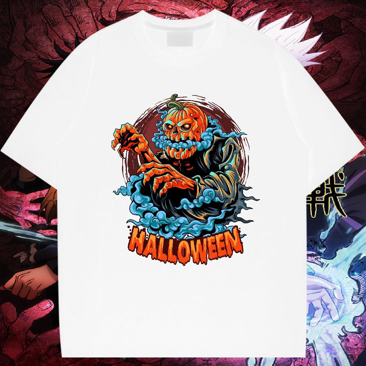 Wholesale Men T Shirts pumpkin Breathable Crew Neck Beach Custom Print Oversized 230g Cotton Men Clothes T-Shirt Fashion Design Top Tees
