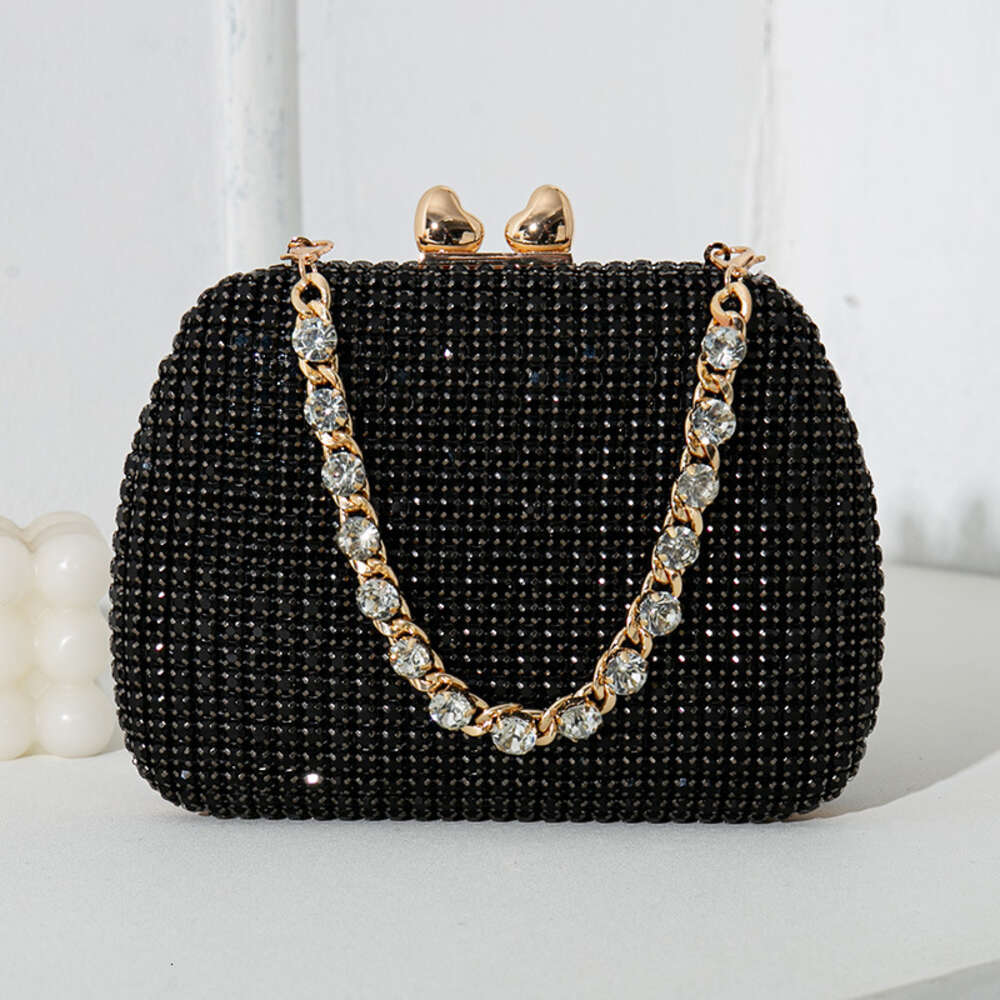 2024 new diamond studded fashionable and elegant banquet dress handmade rhinestone bag, shiny hand-held bag
