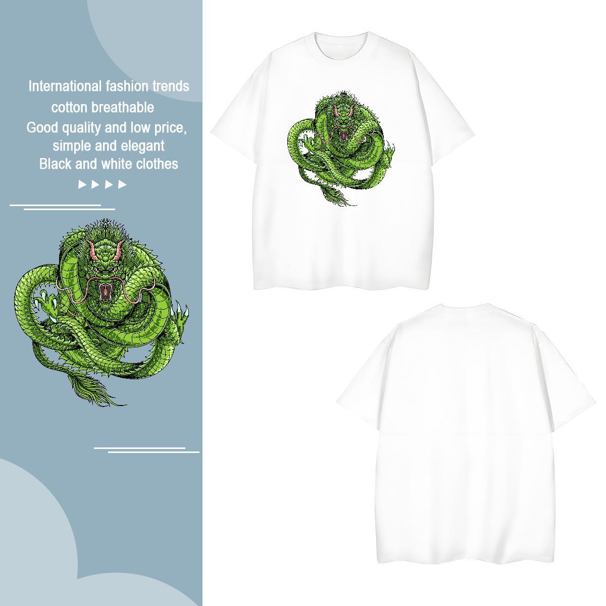 Mens T Shirts 100% Cotton 230g dragon Daily Outfit O-Neck Short Sleeve DIY Men Clothes T-Shirt DIY Customized TOP Quality Tees
