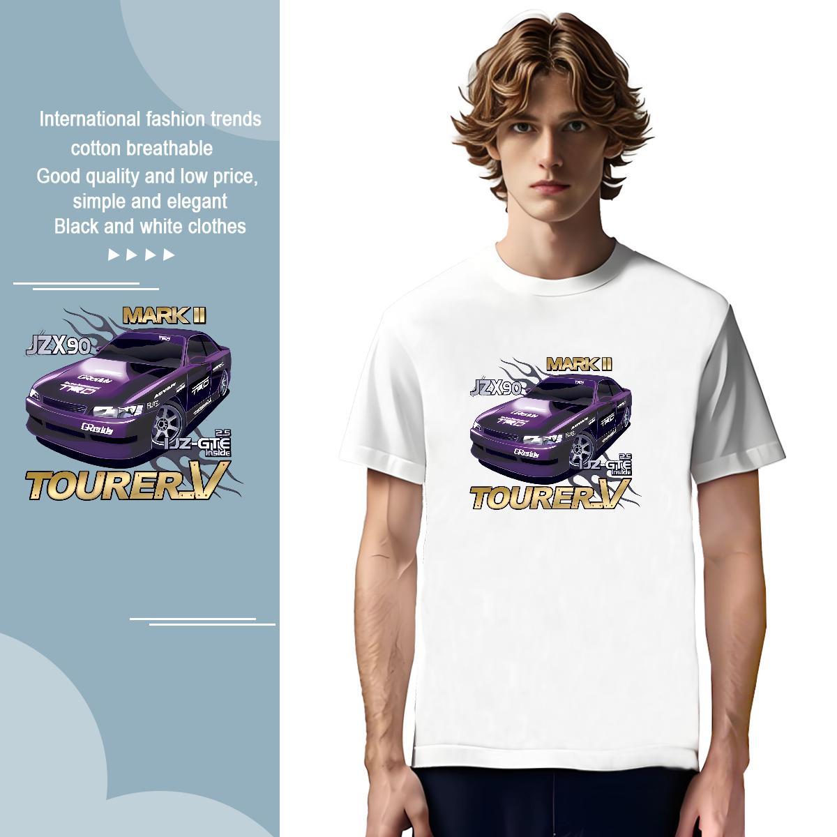 High Quality car 230g 100% Cotton Tshirt for Man Woman Outdoor Breathable Short Sleeve T Shirt For Man Wholesale Asian Size Wear