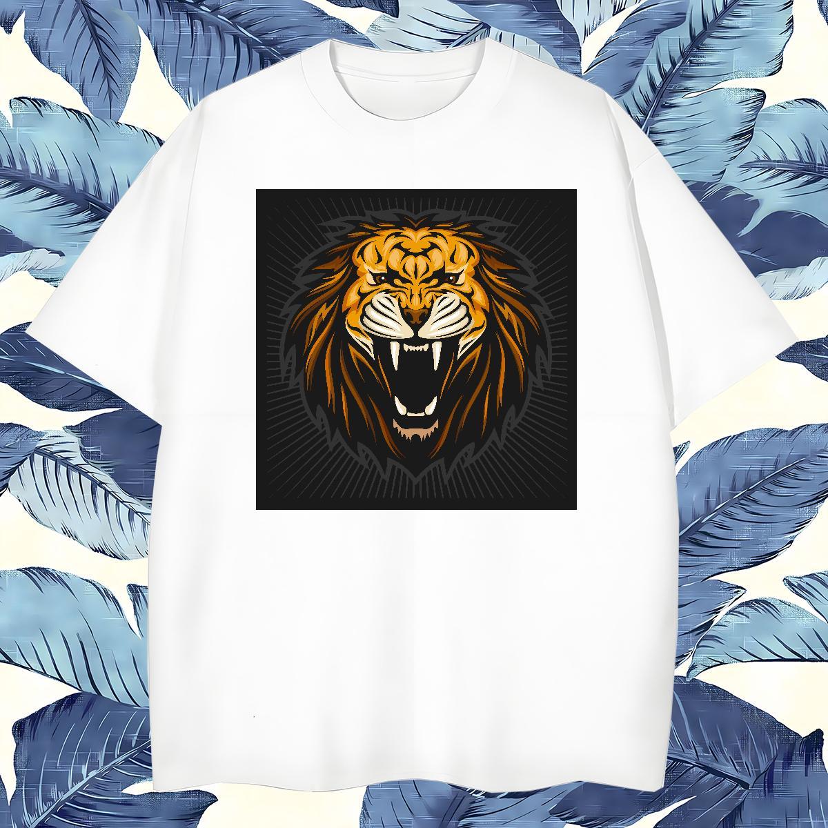 Free Shipping Men T Shirts lion Breathable Short Sleeve Home Outdoor Customized Print 230g 100% Cotton Men Tshirts Designer Tee Shirt