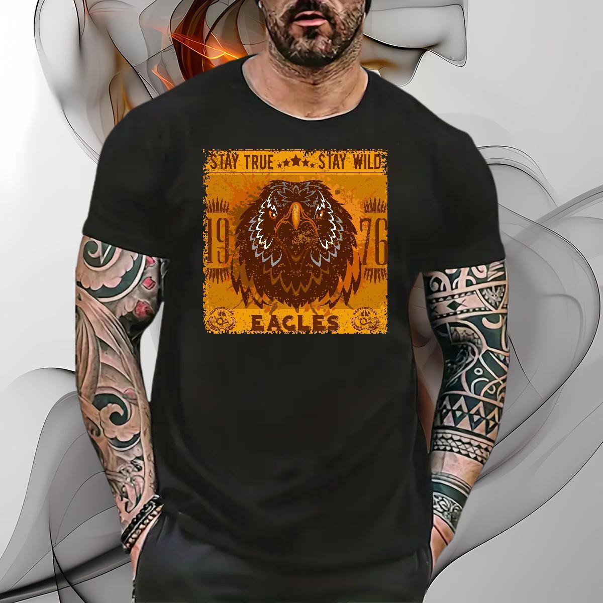 Wholesale T Shirt For Man eagle Breathable Short Sleeve Casual Custom Anime 230g 100% Cotton Men Tshirts Fashion Design Wear