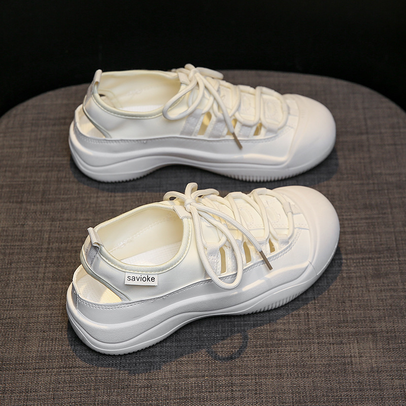Ddmysports Ollow Out Little White Summer New Korean Edition Instagram Female Student Casual Sandals Versatile Canvas Women S Shoes P OUTDOOR