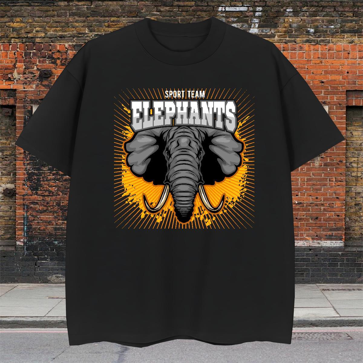 Soft Men T Shirts elephant Breathable Soft Spring Summer Customized Print 230g 100% Cotton Men Clothes T-Shirt New Arrival Polos