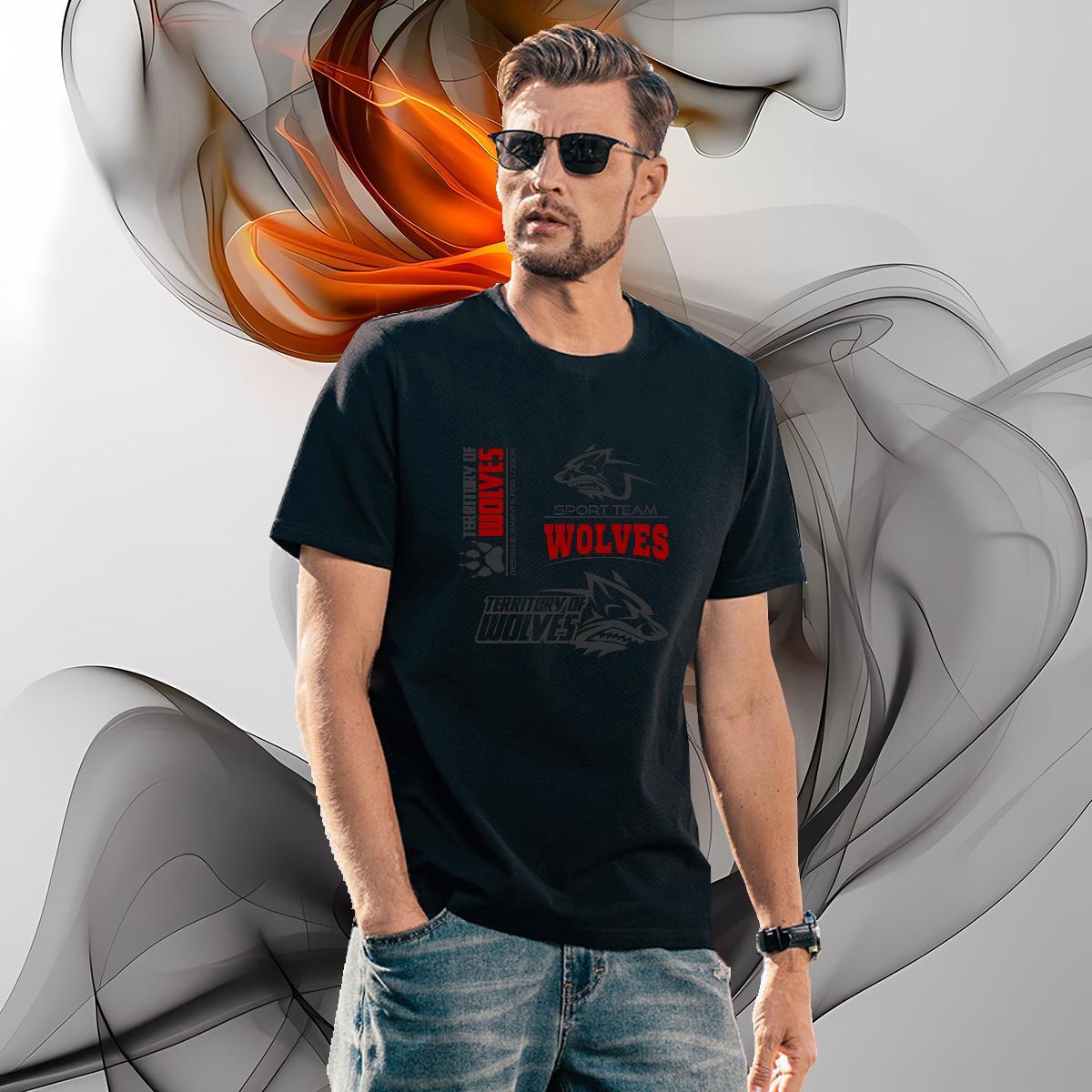 Wholesale T Shirt For Man wolf Breathable Short Sleeve Anime Printing Street DIY Printed 230g 100% Cotton Mens Tshirts Fashion Design Top Tees