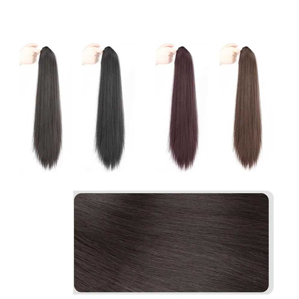 50cm wig ponytail hair extension natural womens long vacation claw clip straight piece womens dopamine wig braided W240817