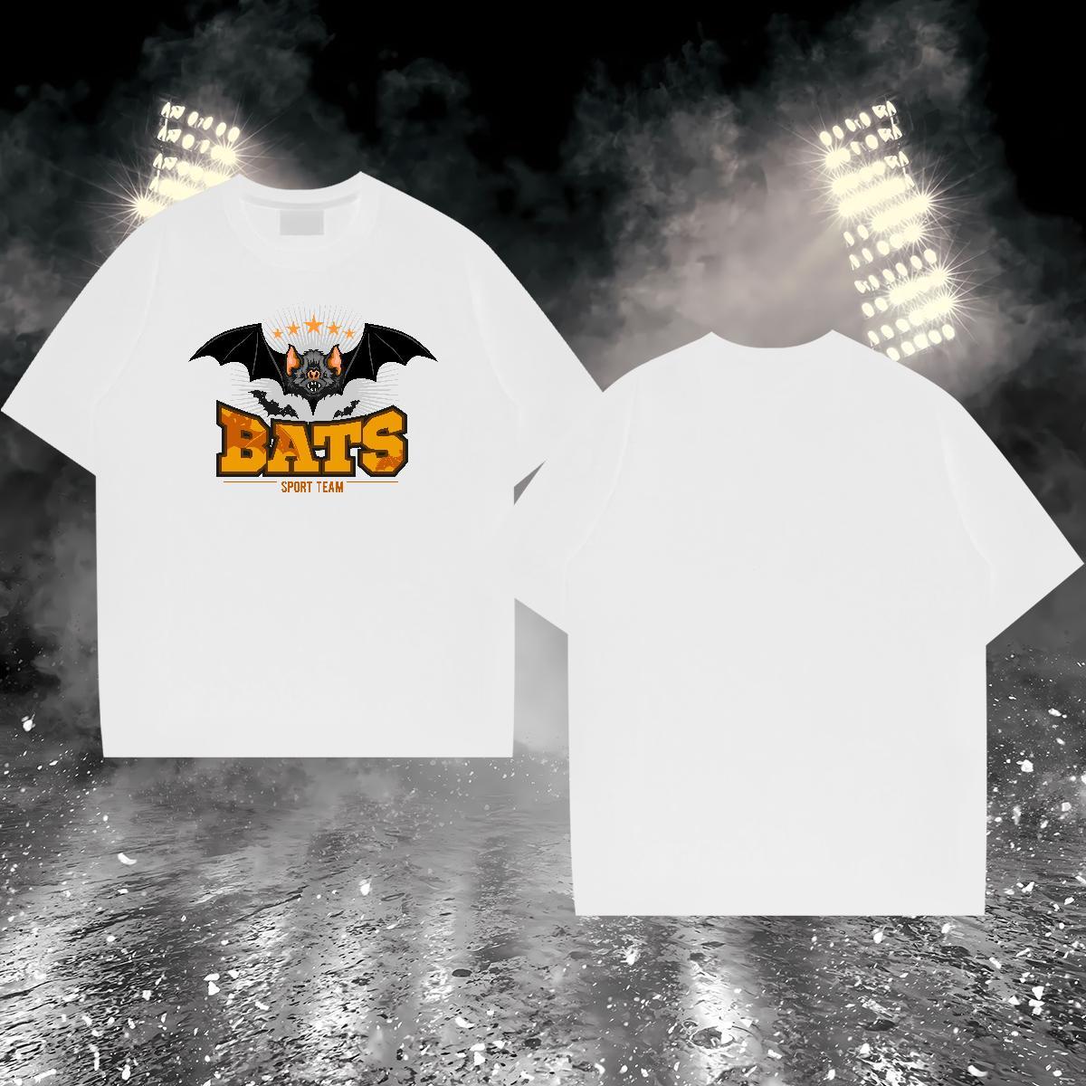 Loose Fit T-Shirts bat Breathable Crew Neck Spring Summer DIY Anime 230g Cotton Men Tshirts Fashion Casual Tops Tees