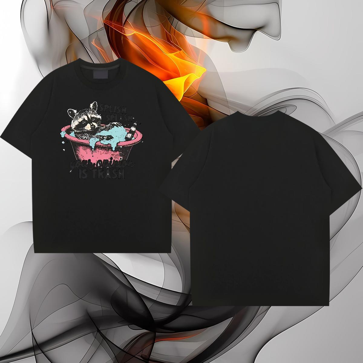 Cool Mens T Shirts have a bath Short Sleeve Soft Home Outdoor Plus Size Cartoon 230g 100% Cotton Tshirt for Man Woman Classic Casual Tops Shirt