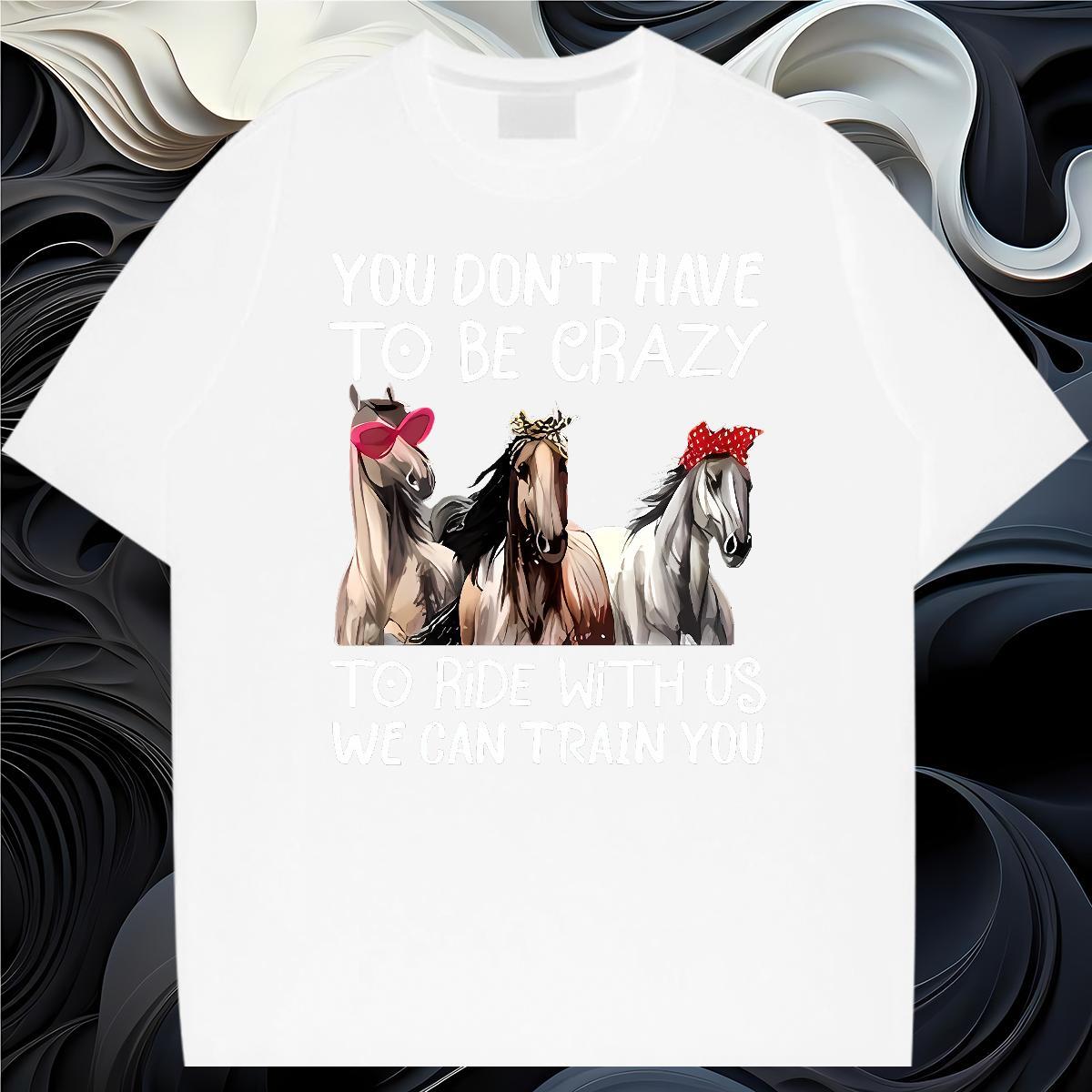 Free Shipping Men T Shirts horse Breathable Street Custom Printed 100% Cotton 230g Men Clothes T-Shirt New Arrival Wear