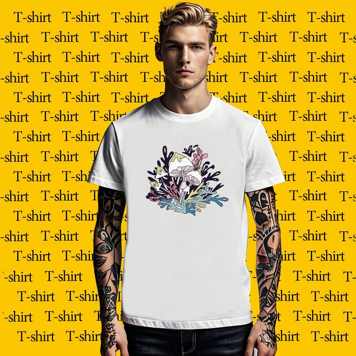 2024 Designer Men Tees mushroom Casual Beach 230g Pure Cotton Wear Breathable Short Sleeve TOP Quality T shirt Custom Cartoon