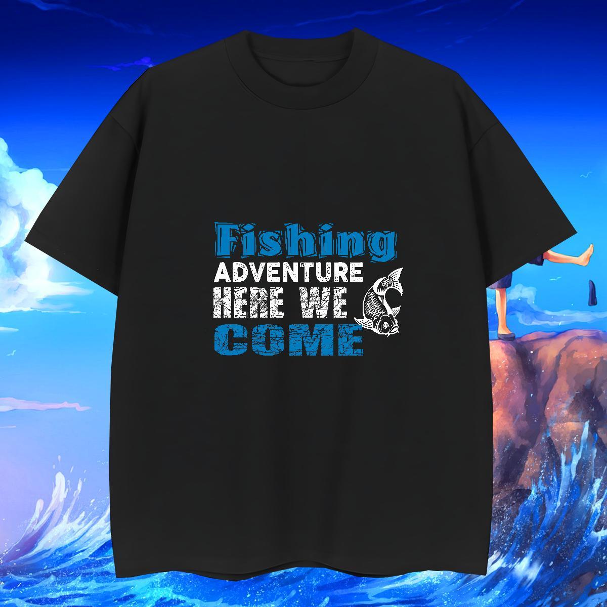 Classic Mens Tshirts Street 100% Cotton 230g Anime Breathable Short Sleeve Fishing T-Shirts Fashion Designer Tops