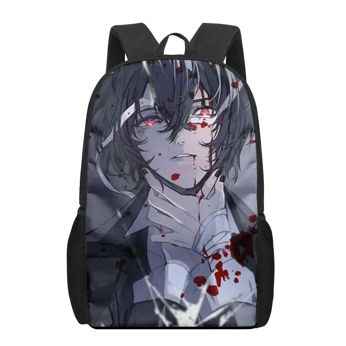 Bungo Stray Dogs Anime Print Men Backpack Kids Boys Rock Roll Backpacks School Bags for Teenage Daily Bagpack Book Bag Packs Boo Y240820