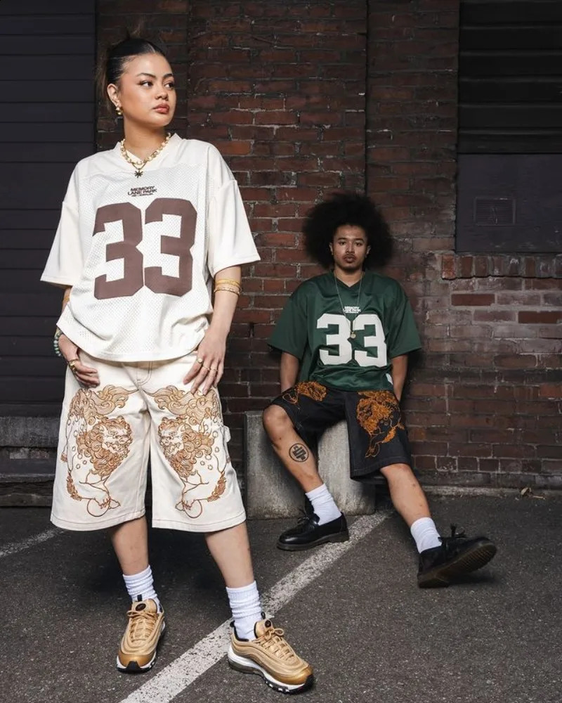 Y2K jersey football short sleeved retro mesh quick drying oversized Tshirt mens breathable loose 240819