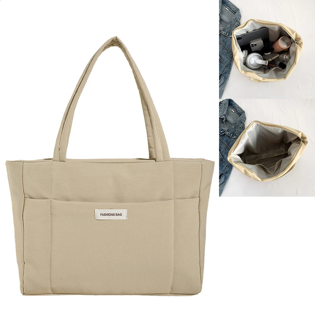 Women Quilted Tote Handbag Versatile Padded Shoulder Bag Large Capacity Puffer Tote Bag Daily Dating Bag 240819